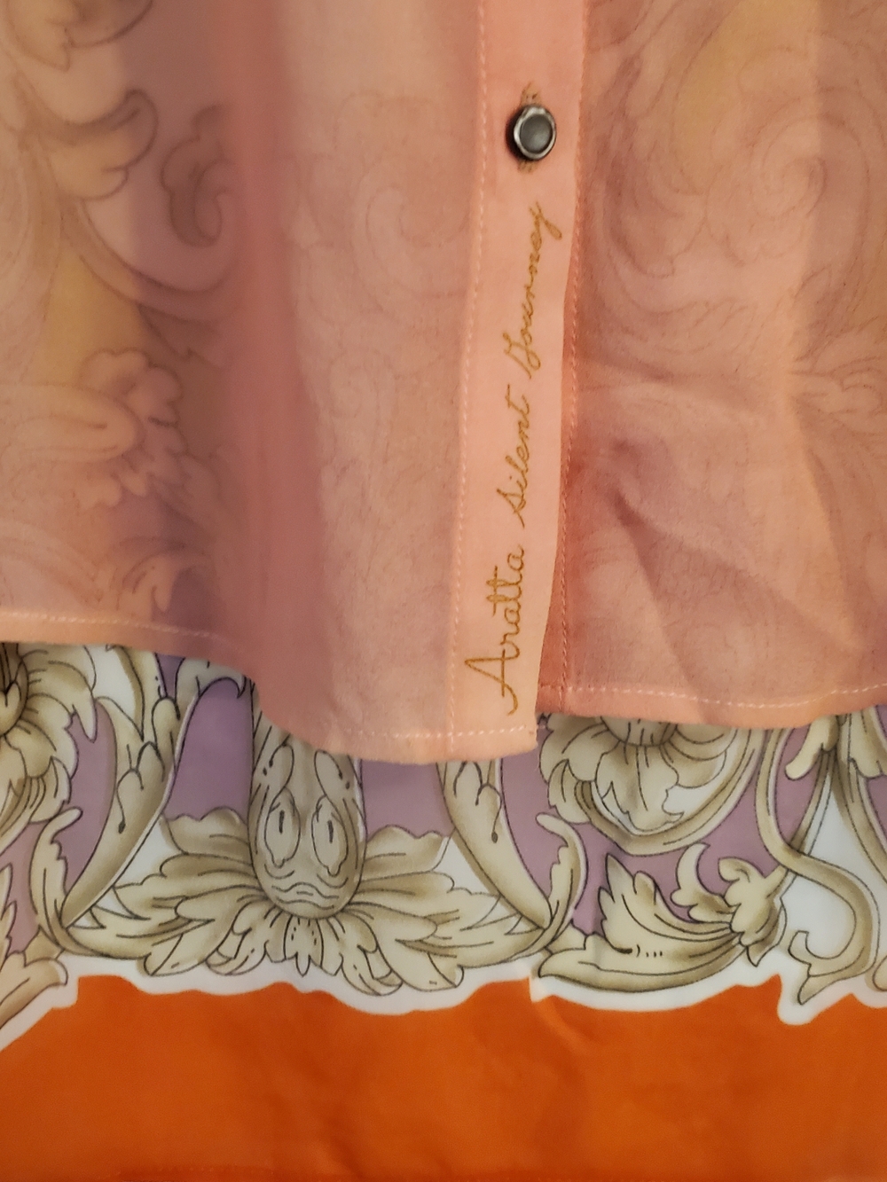 Light Peach Button-Down Blouse Sample Piece - Picture 3 of 5